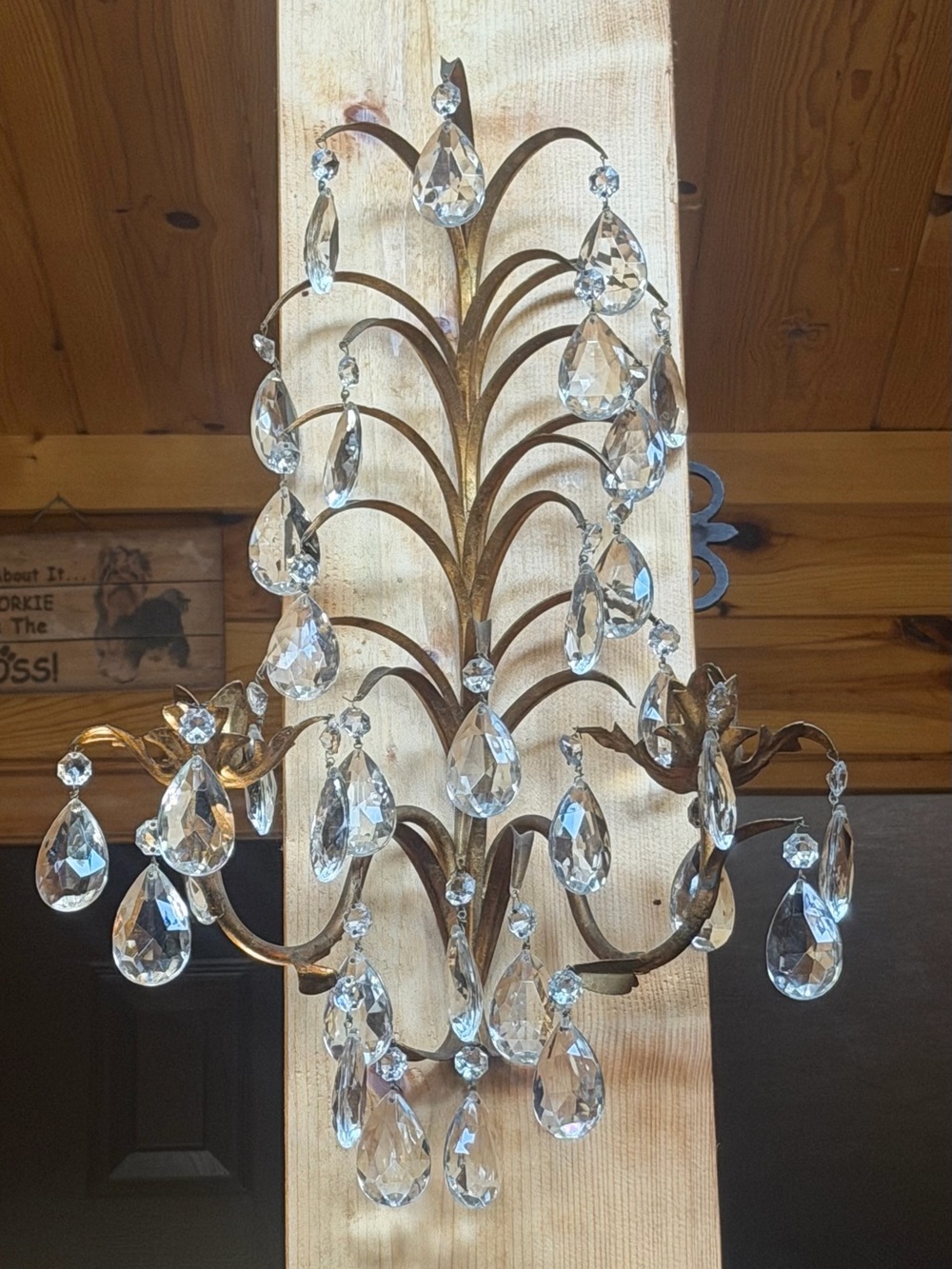 Gold Crystal Teardrop Wall Sconce - Elegant Home Accent